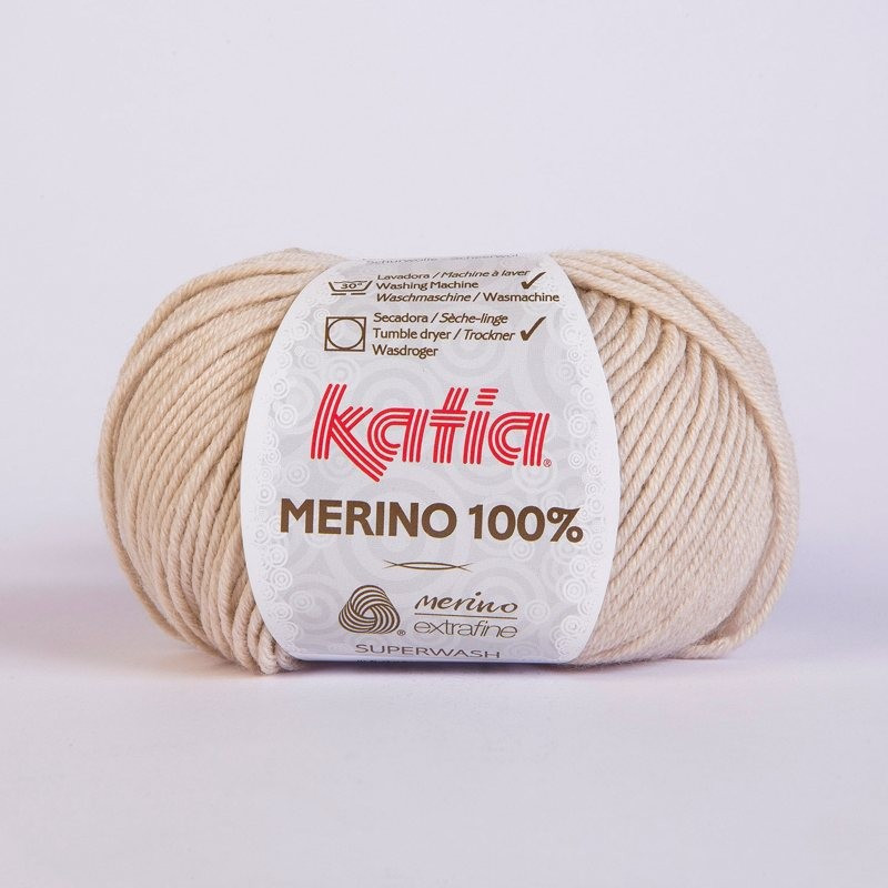 Lanas Katia Merino 100% beige claro color 500 Lanas Katia Merino 100% beige claro color 500