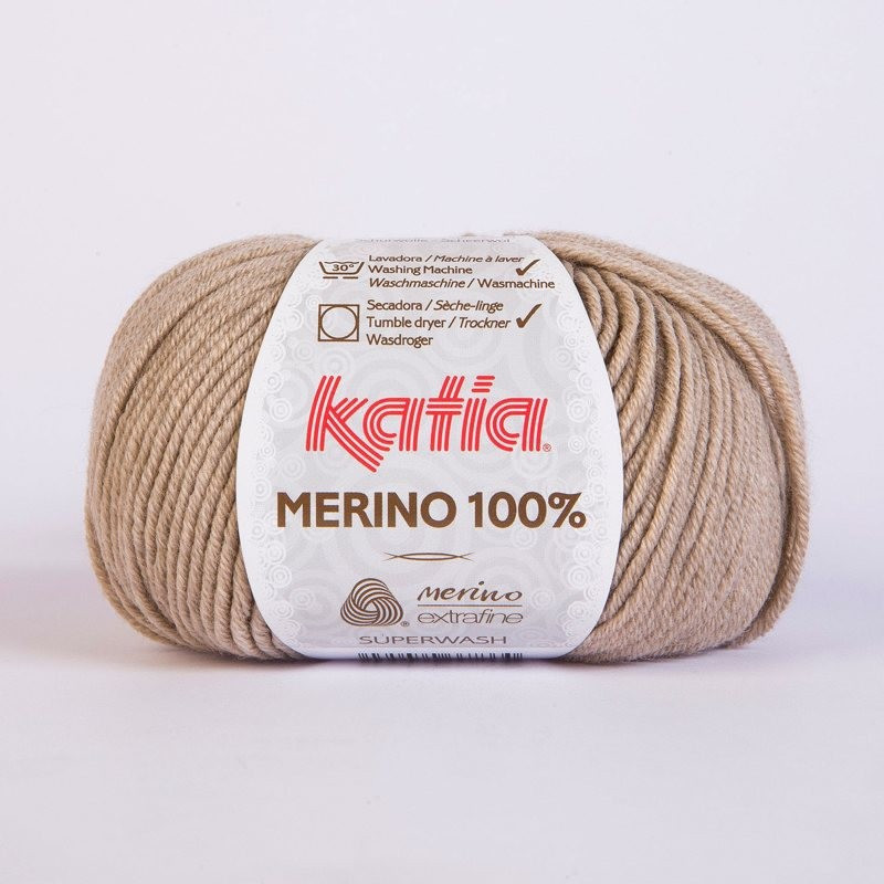 Lanas Katia Merino 100% beige color 501 Lanas Katia Merino 100% beige color 501