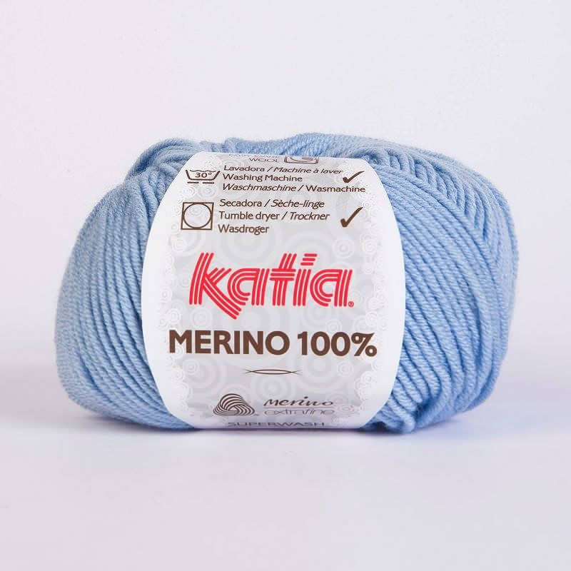 Lanas Katia Merino 100% azul celeste 8 Lanas Katia Merino 100% azul celeste 8