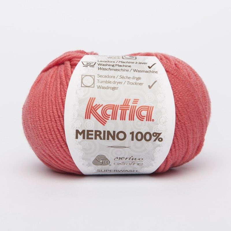 Lanas Katia Merino 100% coral 64 Lanas Katia Merino 100% coral 64