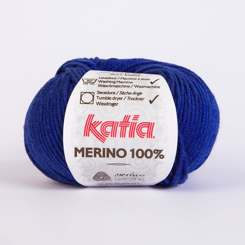 Lanas Katia Merino 100% azul noche 60 Lanas Katia Merino 100% azul noche 60