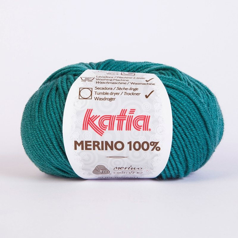 Lanas Katia Merino 100% rosa verde 54 Lanas Katia Merino 100% rosa verde 54