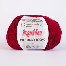 Lanas Katia Merino 100% granate 52