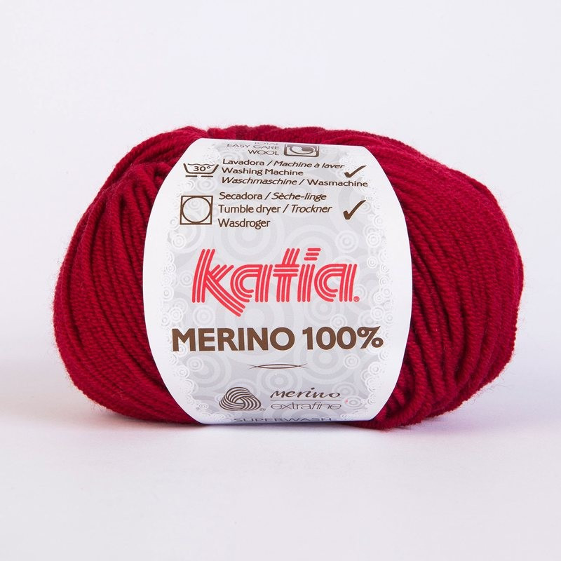 Lanas Katia Merino 100% granate 52 Lanas Katia Merino 100% granate 52
