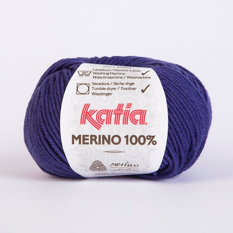 Lanas Katia Merino 100% azul medio 51 Lanas Katia Merino 100% azul medio 51