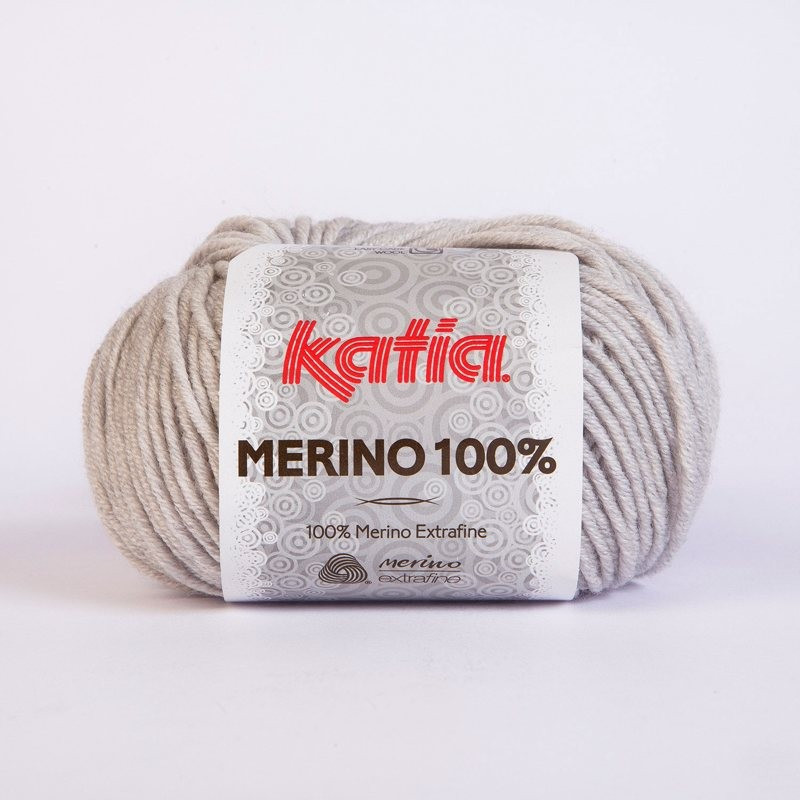 Lanas Katia Merino 100% gris claro 505 Lanas Katia Merino 100% gris claro 505