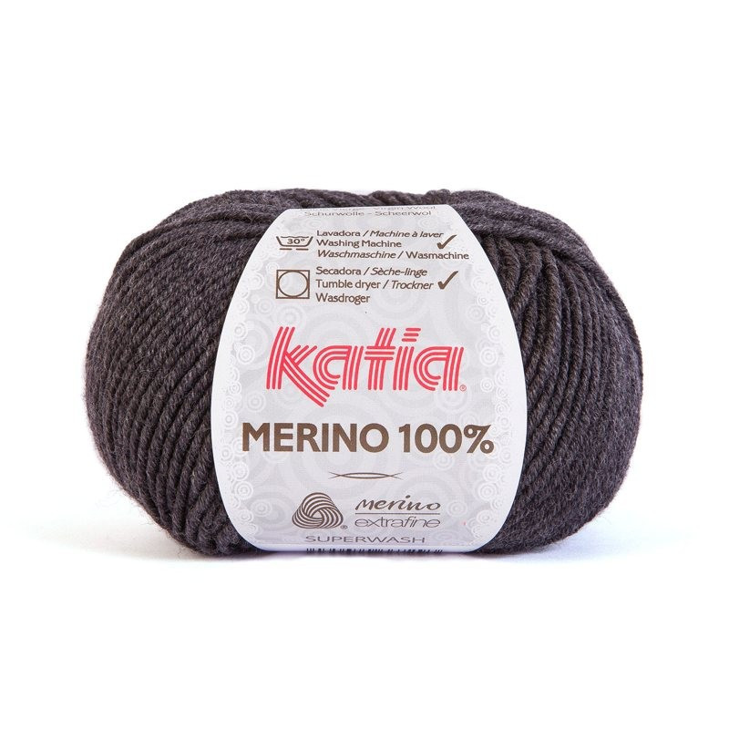 Lanas Katia Merino 100% gris oscuro 503 Lanas Katia Merino 100% gris oscuro 503