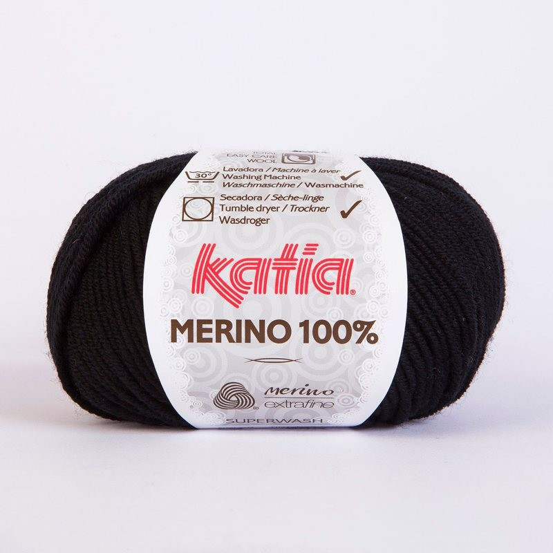 Lanas Katia Merino 100% negro 2 Lanas Katia Merino 100% negro 2