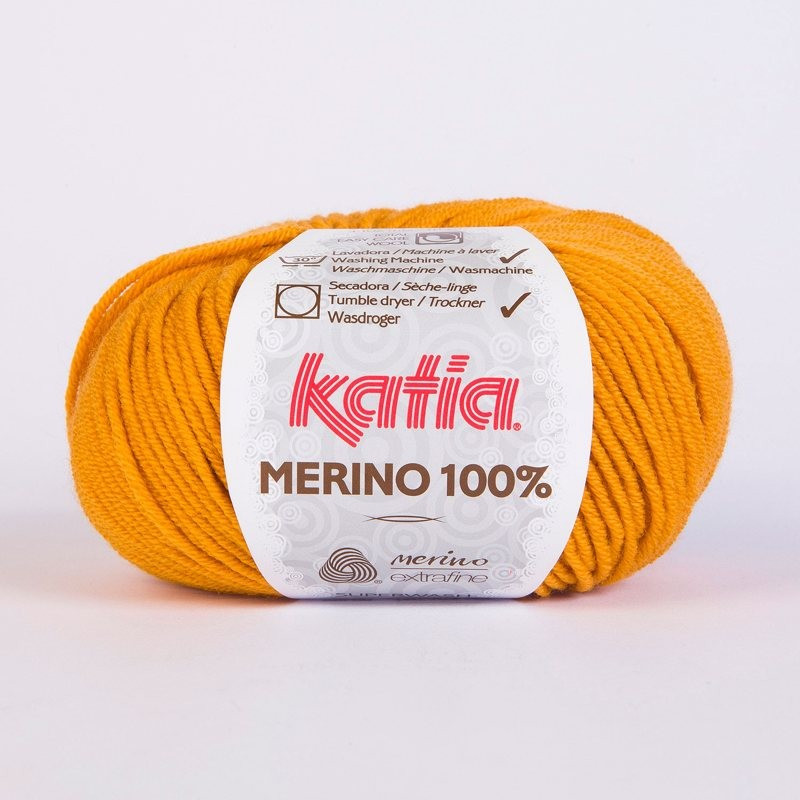 Lanas Katia Merino 100% naranja 13 Lanas Katia Merino 100% naranja 13