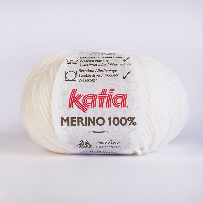 Lanas Katia Merino 100% blanco 1 Lanas Katia Merino 100% blanco 1