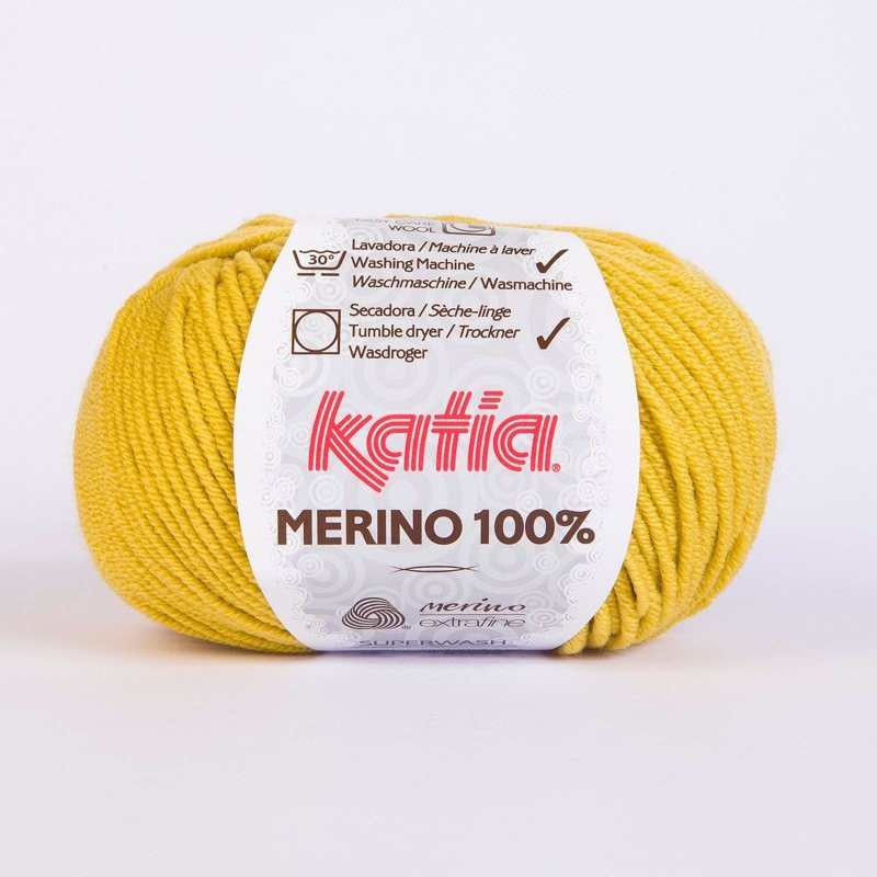 Lanas Katia Merino 100% amarillo 12 Lanas Katia Merino 100% amarillo 12