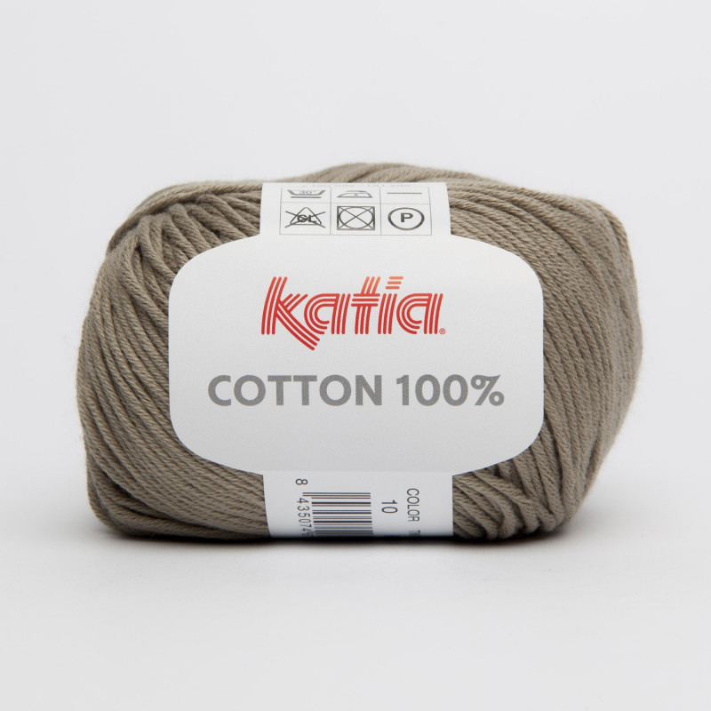 Lanas Katia Cotton 100% gris piedra 10 Lanas Katia Cotton 100% gris piedra 10