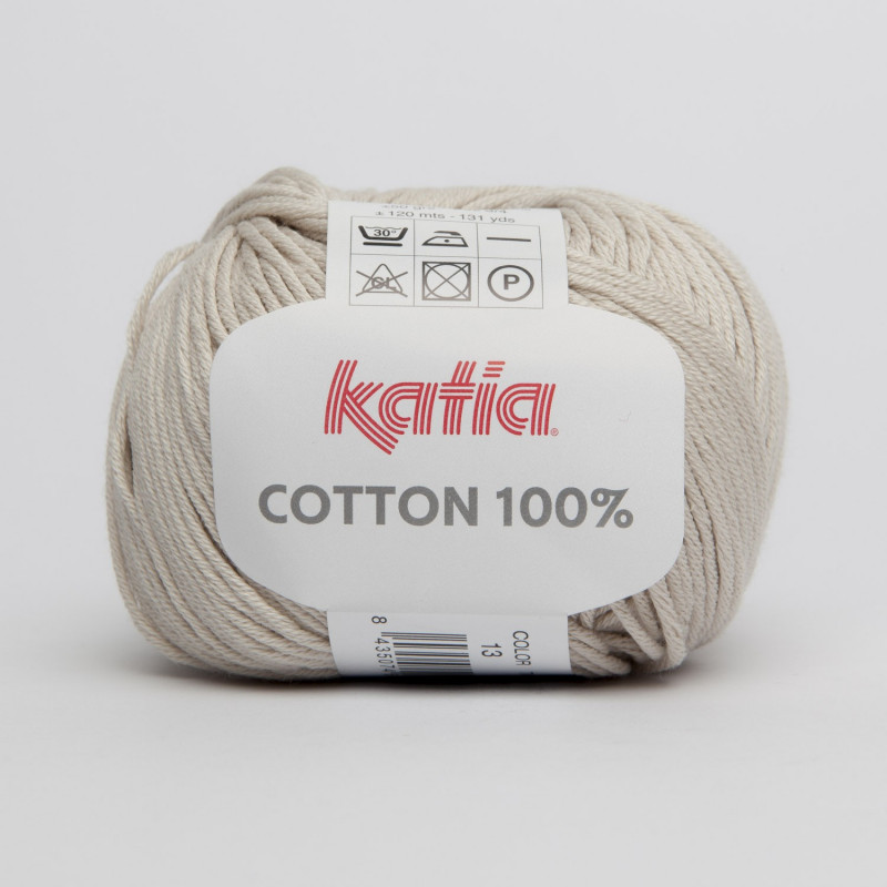 Lanas Katia Cotton 100% beige muy claro 13 Lanas Katia Cotton 100% beige muy claro 13