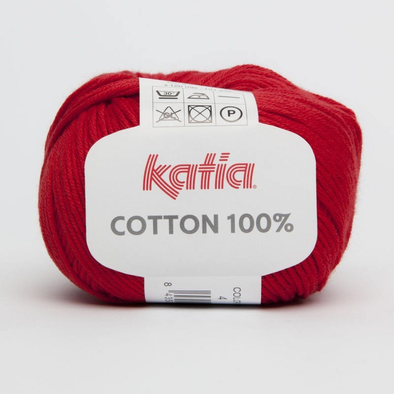 Lanas Katia Cotton 100% rojo 4 Lanas Katia Cotton 100% rojo 4