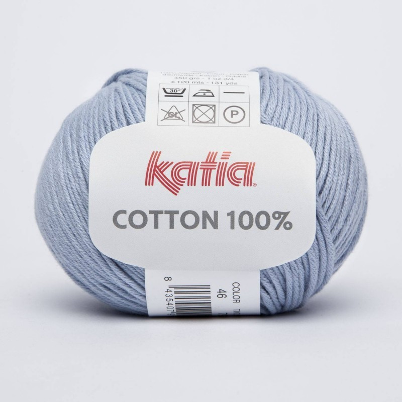 Lanas Katia Cotton 100% azul claro 46 Lanas Katia Cotton 100% azul claro 46