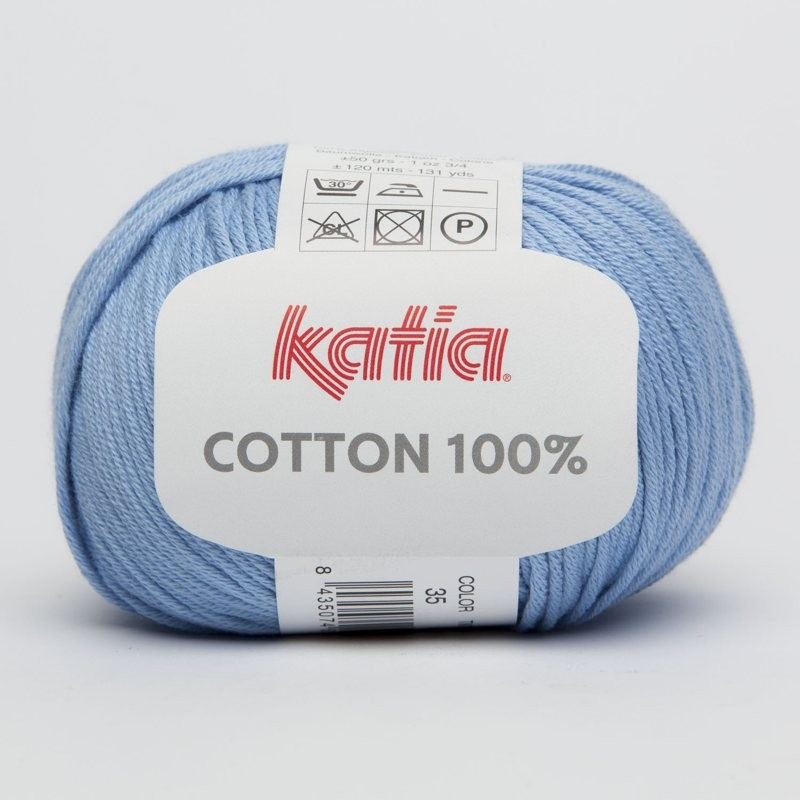 Lanas Katia Cotton 100% azul 35 Lanas Katia Cotton 100% azul 35