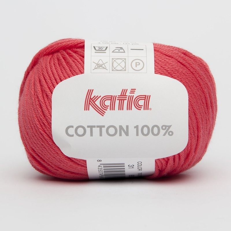Lanas Katia Cotton 100% coral 31 Lanas Katia Cotton 100% coral 31