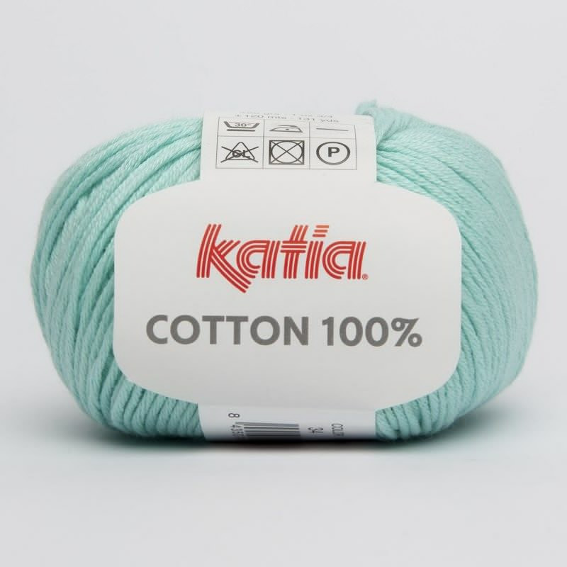 Lanas Katia Cotton 100% verde blanquecino 34 Lanas Katia Cotton 100% verde blanquecino 34