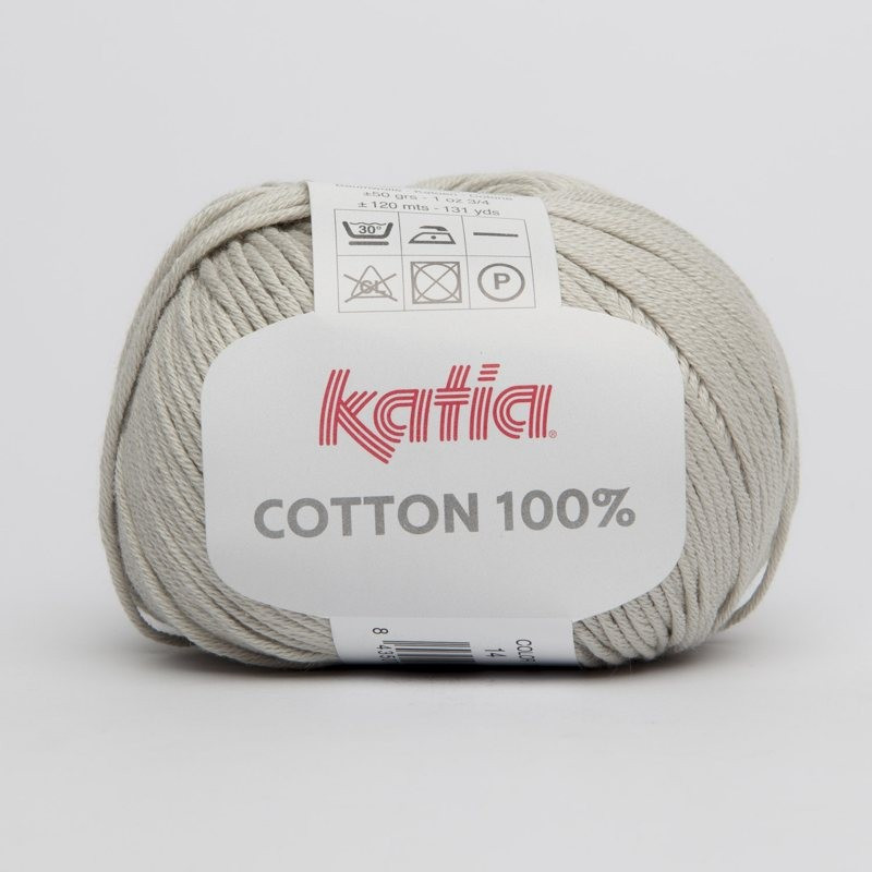 Lanas Katia Cotton 100% gris claro 14 Lanas Katia Cotton 100% gris claro 14