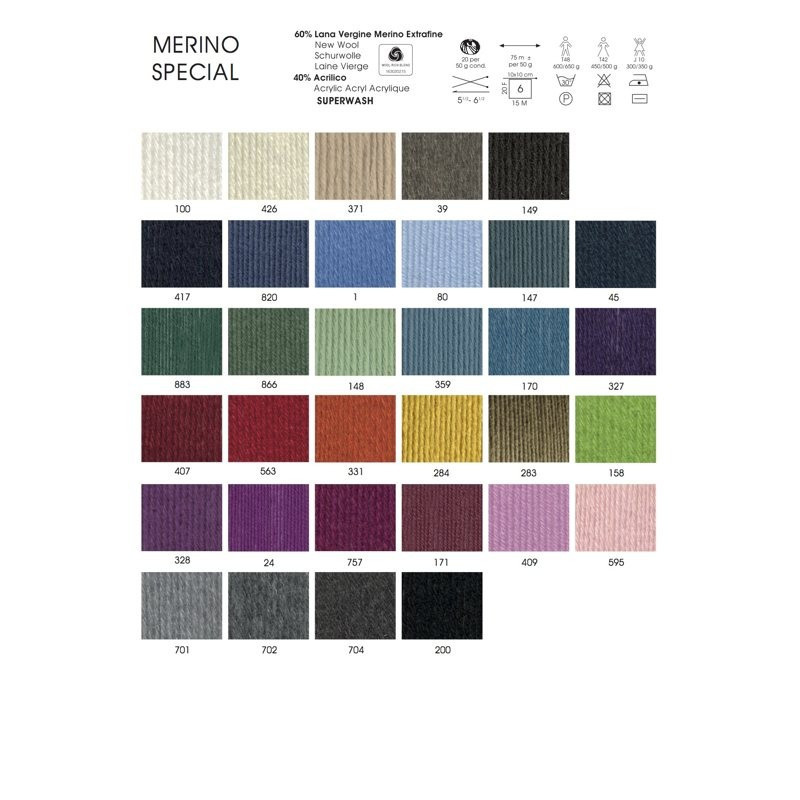 Lanas Mondial Merino Special colores Lanas Mondial Merino Special colores