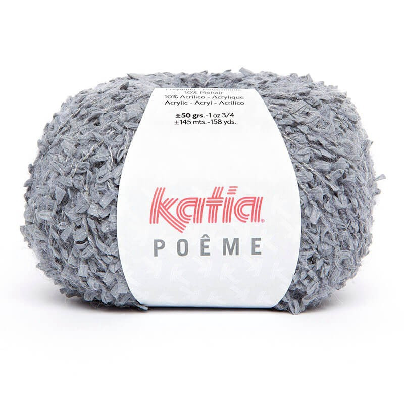 Lanas Katia Poeme gris medio 55 Lanas Katia Poeme gris medio 55