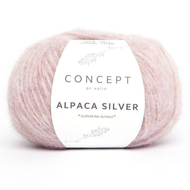 Lanas Katia Alpaca Silver Rosa claro-Plata 252 Lanas Katia Alpaca Silver Rosa claro-Plata 252