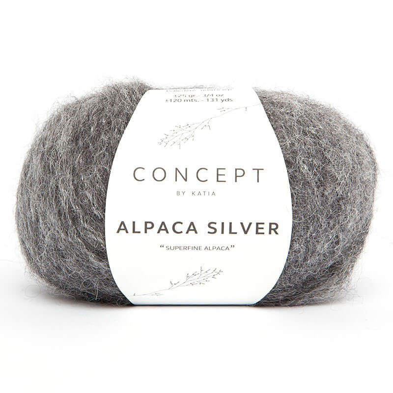 Lanas Katia Alpaca Silver Gris oscuro-Plata 256 Lanas Katia Alpaca Silver Gris oscuro-Plata 256
