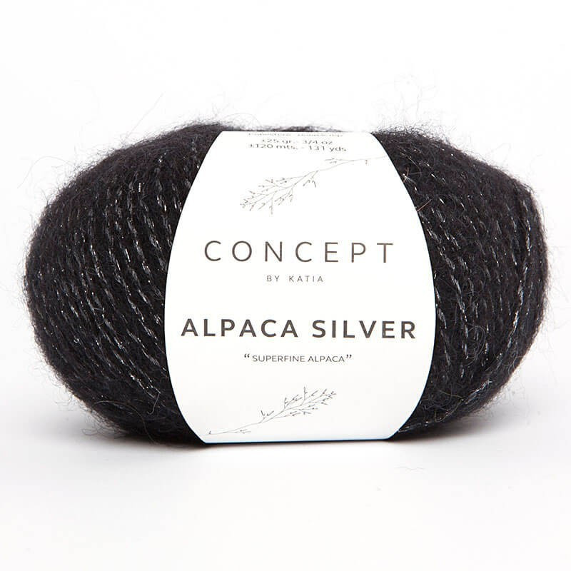 Lanas Katia Alpaca Silver Plata-Negro 263 Lanas Katia Alpaca Silver Plata-Negro 263