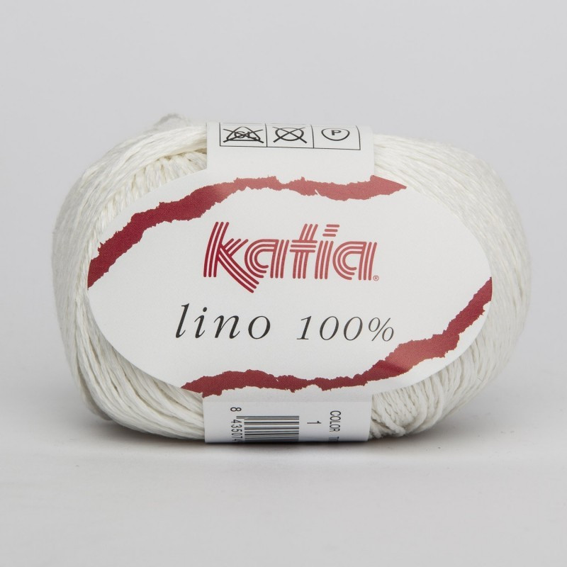 Lanas Katia Lino 100% Blanco 1 Lanas Katia Lino 100% Blanco 1