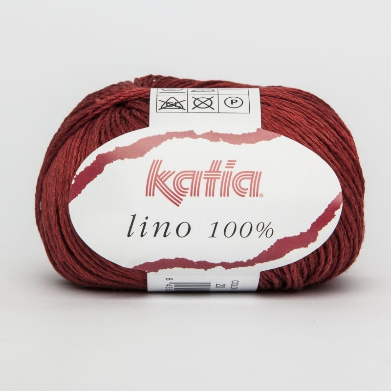 Lanas Katia Lino 100% Rojo 20 Lanas Katia Lino 100% Rojo 20