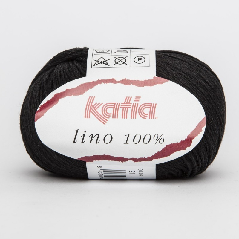 Lanas Katia Lino 100% Negro 21 Lanas Katia Lino 100% Negro 21
